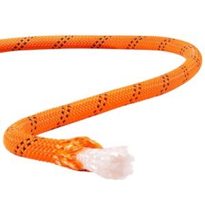 dual weave polyester cord, 3/8 inch by 120 feet, 48 strand, 4000 pound tensile strength, multi use rope for arborist activities, and outdoor adventures, orange/black