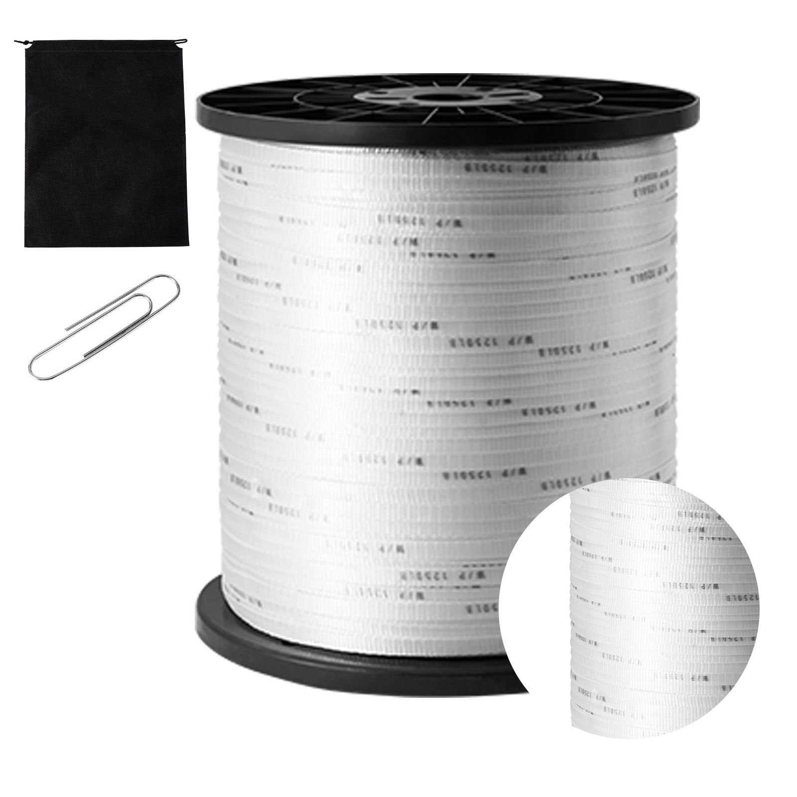 durable polyester pull cord, width 0.5" & length 5249ft, max load 1250 lbf, measurement marks, perfect for organizing cables, packaging, garden work & electrical jobs