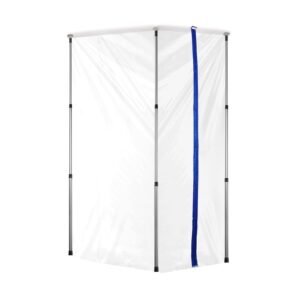 Dust Barrier Poles, 12 Ft Barrier Poles, Dust Barrier System with 4 Telescoping Poles, Carry Bag and 32.8x13.12 Ft Plastic Film, for Interior Decoration, Painting