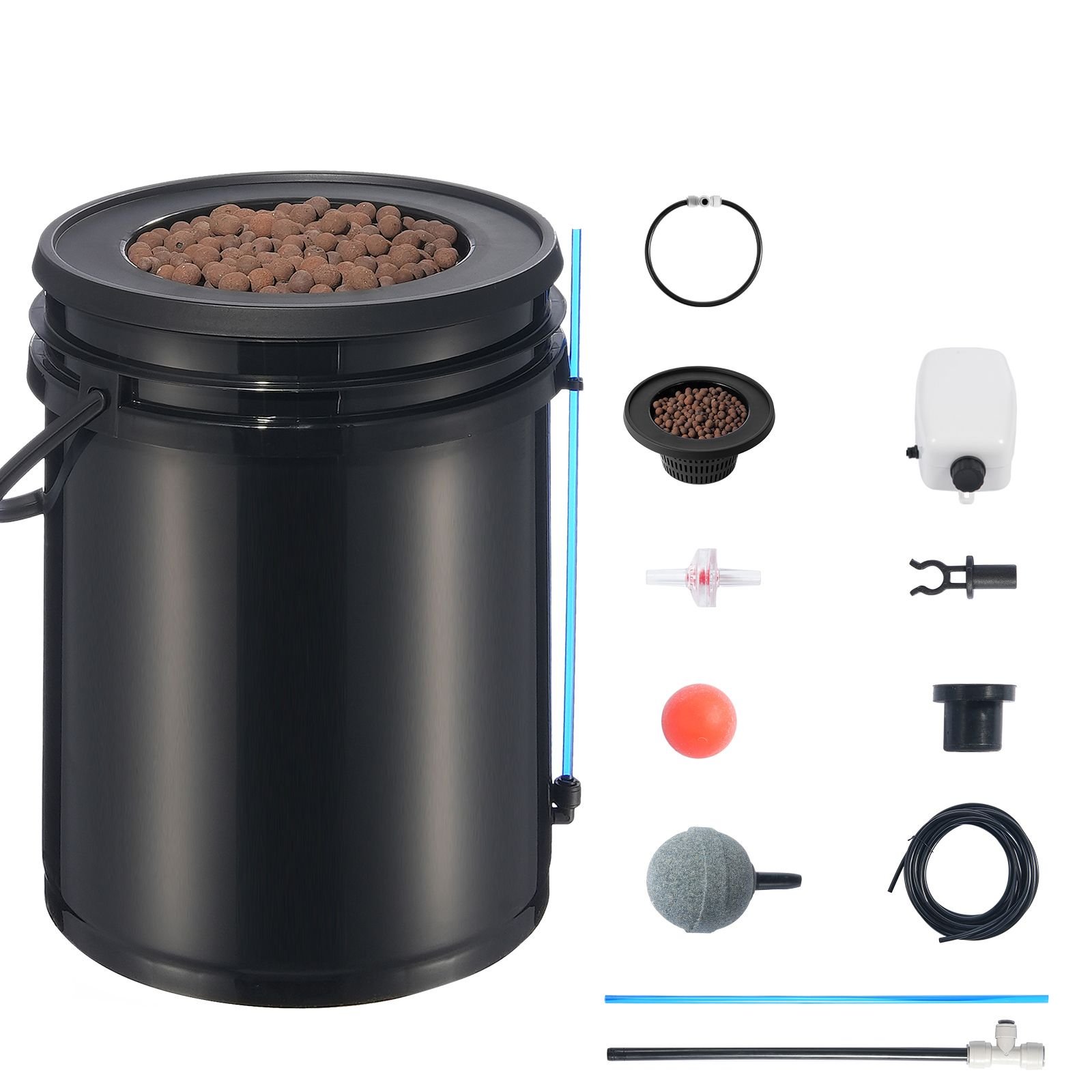 dwc hydroponics grow system deep water culture with top drip 1 bucket 5gal