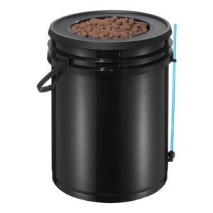 dwc hydroponics grow system, hydroponic growing system with top drip kit, deep water culture 5 gallon 4 buckets, with air pump, air stones and water level device for leafy vegetables