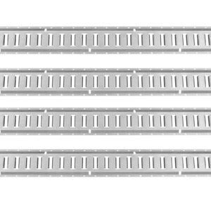 e track tie down rail kit, 34pcs 5ft e tracks set includes 8 steel rails & 2 single slot & 8 o rings & 8 tie offs w/d ring & 8 end caps, securing accessories for cargo, motorcycles, and bikes