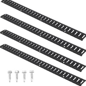E Track Tie Down Rail Kit, 5' Steel Rails, 4 Pack, Secure Cargo & Heavy Loads Up to 2000 lbs, Heavy Duty Etrack Rails with Screws for Garages, Vans, Trailers, Motorcycle Tie Downs, ATV Mountings