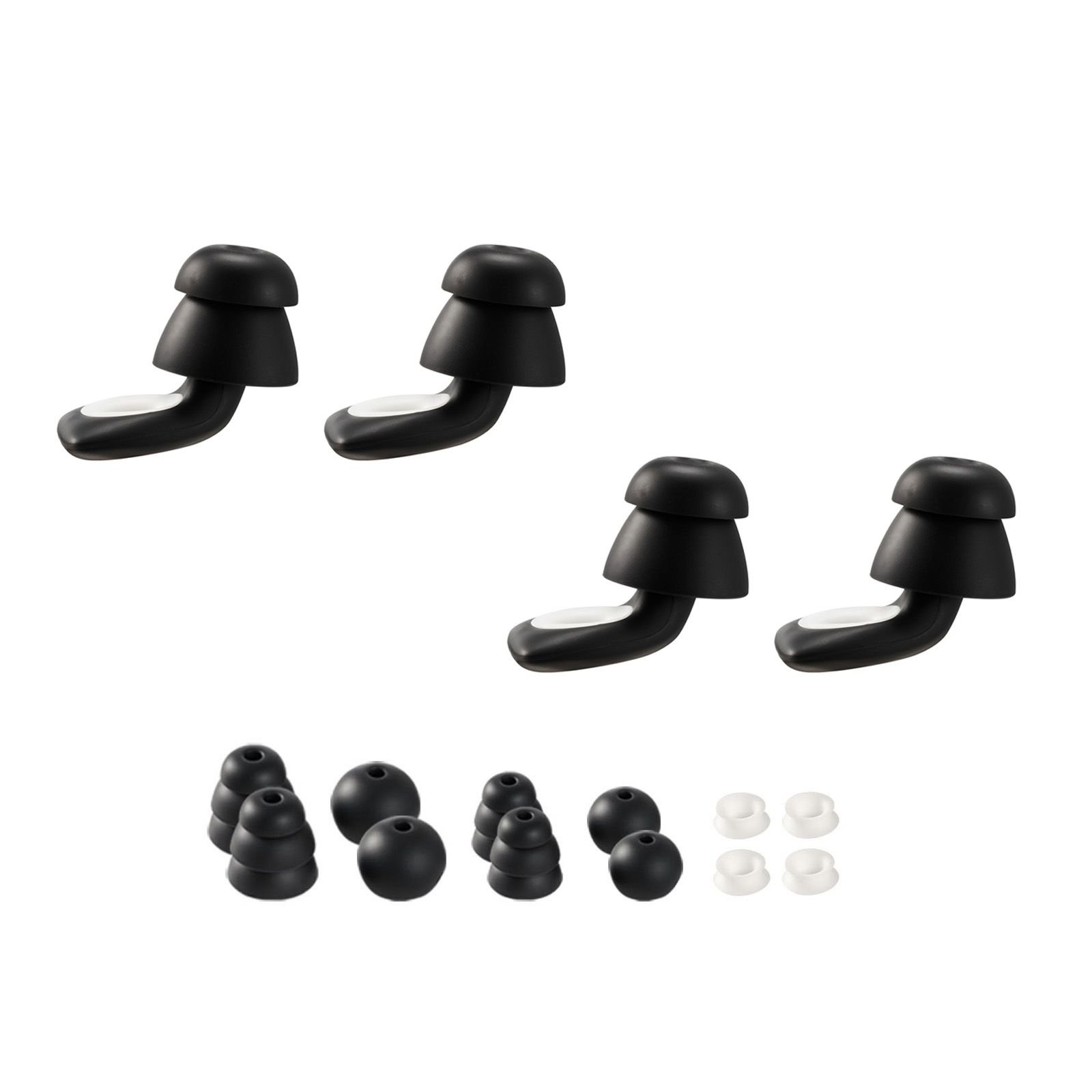 ear plugs for sleeping noise cancelling, nrr 25 db reusable high noise reduction earplugs, flexible silicone soft earplug with 12 ear tips in m / l, for sleeping, working, studying & traveling