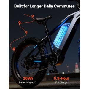 ebike battery, 48v 20ah electric bike lithium battery pack with bms, usb charge port, 3a charger & lock for 1500w e bike motor, detachable electric bicycle replacement kit with discharge socket
