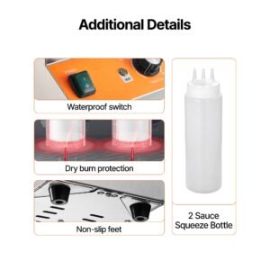 electric bottle warmer with bottles, 0.8x2 lcommercial cheese dispenser, hot fudge warmer 86 185 f temp adjustable, plastic double bottles nacho cheese warmer, for hot fudge cheese caramel