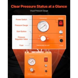 electric brake bleeder kit, professional 110v brake master cylinder bleeder kit with pressure gauge & built in air pump, versatile brake bleeder adapter set for both dc & ac power