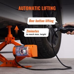 electric car jack, 3 tons /6600 lbs scissor jack, 12v electric automatic jack with double saddles and remote control, portable car jack for sedan, suv, truck tire change