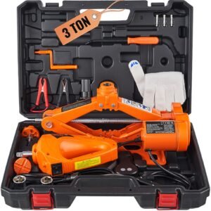 electric car jack, 3 tons /6600 lbs scissor jack with electric impact wrench, 12v car jack with double saddles with remote control, portable car jack lifting for sedan, suv, truck tire change
