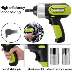 electric car jack 5 ton car jack hydraulic with electric impact wrench, led light hydraulic auto repair tool, 135 360 mm lifting range for suv mpv sedan truck repair