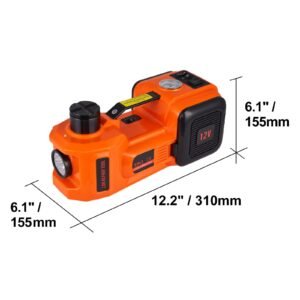 electric car jack, 5 ton/11023 lbs hydraulic car jack, portable car jack lifting with built in inflatable pump and led light, car jack for suv mpv sedan truck change tires garage repair