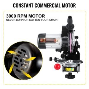 electric chainsaw sharpener, 230w professional multi angle adjustable chain grinder 3000rpm, electric chainsaw blade sharpener for 1/4" to 2/5" chains