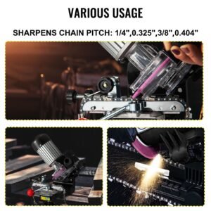 electric chainsaw sharpener, 230w professional multi angle adjustable chain grinder 3000rpm, electric chainsaw blade sharpener for 1/4" to 2/5" chains
