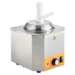 electric cheese dispenser with pump, 2.4l commercial hot fudge warmer, plastic pump dispenser, 86 230 fahrenheit temp adjustable nacho cheese sauce warmer, for hot fudge cheese caramel
