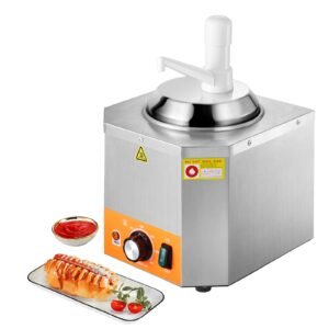 electric cheese dispenser with pump, 2.4l commercial hot fudge warmer, plastic pump dispenser, 86 230 fahrenheit temp adjustable nacho cheese sauce warmer, for hot fudge cheese caramel