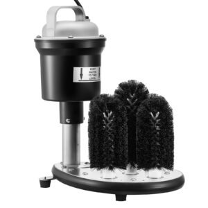 Electric Commercial Glass Washer, 5-Brush Bar Glass Cleaner, 1200 Cups/Hour Wine Glass Cleaning Machine, Bar Glass Washer for Champagne Glasses, Beer Cups, Mugs, Perfect for Bars and Cafes