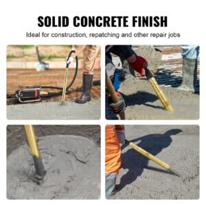 electric concrete vibrator, 1300w 16000 vpm, 2hp copper motor handheld concrete vibrating tool, portable pencil cement vibrator with shaft of 14.75ft / 4.5m, remove air bubble and level concrete
