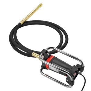 electric concrete vibrator, 1300w 16000 vpm, 2hp copper motor handheld concrete vibrating tool, portable pencil cement vibrator with shaft of 14.75ft / 4.5m, remove air bubble and level concrete