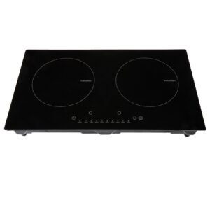electric cooktop, 2 burners, 24'' induction stove top, built in magnetic cooktop 1800w, 9 heating level multifunctional burner, led touch screen w/ child lock & over temperature protection