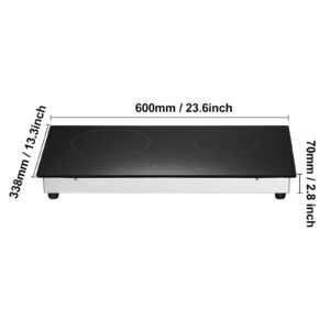 electric cooktop, 24 inch 2 burners built in electric stove top, 1800w ceramic top radiant cooktop with glass panel, touch control, timer, child lock, 9 heat level, residual heat indicator, 120v