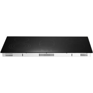 electric cooktop, 36 inch 5 burners built in electric stove top, 8600w ceramic top radiant cooktop with glass panel, touch control, timer, child lock, 9 heat level, 220 240v, hard wire (no plug)