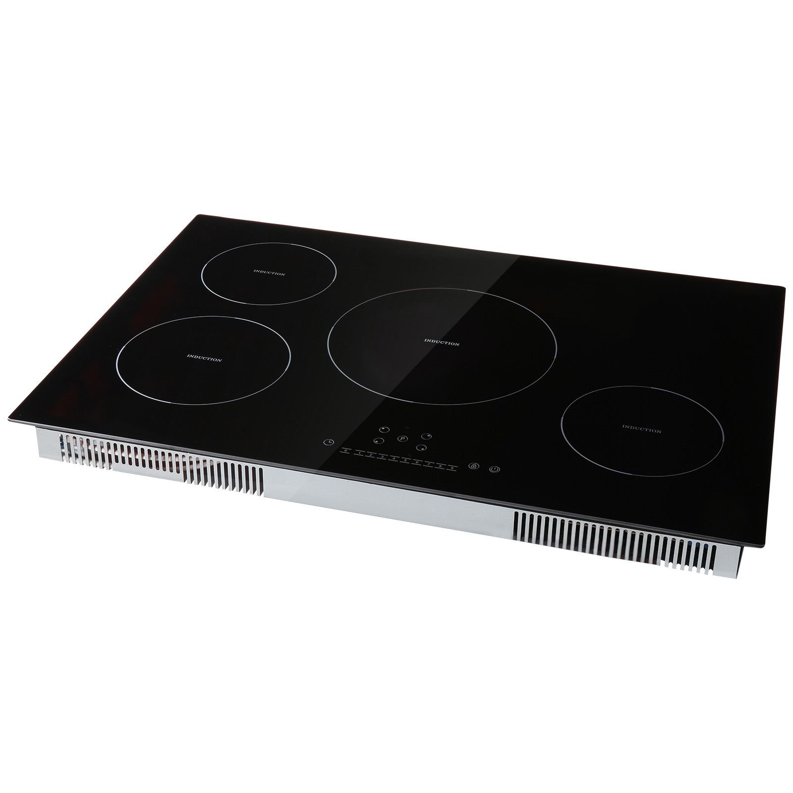 electric cooktop, 4 burners, 30'' induction stove top, built in magnetic cooktop 7500w, 9 heating level multifunctional burner, led touch screen w/ child lock & over temperature protection