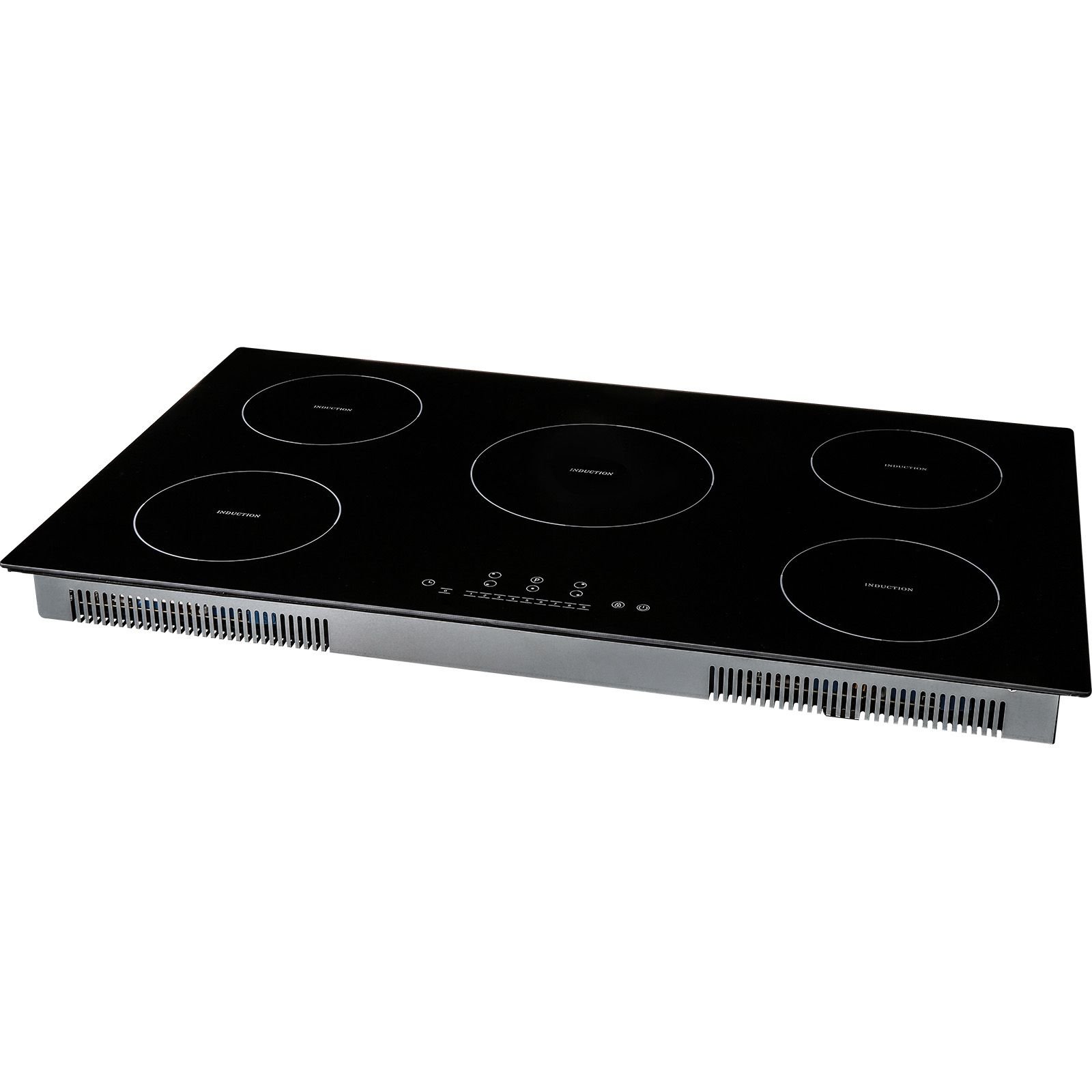 electric cooktop, 5 burners, 36'' induction stove top, built in magnetic cooktop 9200w, 9 heating level multifunctional burner, led touch screen w/ child lock & over temperature protection