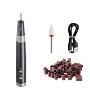 electric cordless nail drill, 30,000rpm variable speed rechargeable nail e file machine, portable manicure pedicure polisher with 50pcs sanding bands for dead skin removal, nail surface smooth
