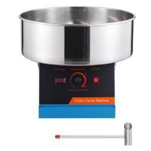 Electric Cotton Candy Machine, 1000W Candy Floss Maker, Commercial Cotton Candy Machine with Stainless Steel Bowl, and Sugar Scoop, Perfect for Home Kids Birthday, Family Party (Blue)