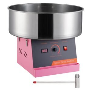 electric cotton candy machine, 1000w candy floss maker, commercial cotton candy machine with stainless steel bowl, and sugar scoop, perfect for home kids birthday, family party (pink)