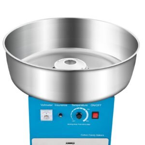 electric cotton candy machine, 1000w commercial candy floss maker with 20.5 in stainless steel bowl, sugar scoop, and drawer, easy home use, perfect for kids birthday, family party, blue