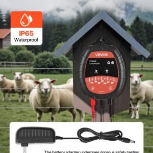 electric fence charger, 10kv 1j, ac dc electric fence energizer with led indicator, 1.86 miles range, powerful plug in fences charger, prevents wild animals intrusion for livestock poultry