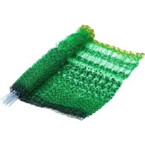 electric fence netting, 42 in (h) x 164 ft (l), pe net fencing with posts & double spiked stakes, utility portable electric fence for pigs, cows, sheep, deer, used in backyards, farms, ranches