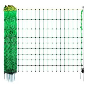 Electric Fence Netting, 50" H x 164' L, Livestock Net Fencing with Posts & Stakes, Portable Mesh Nets for Goats, Sheep, Deer, Hogs, Dogs, Electric Fencing for Backyards, Gardens, Farms, Ranches