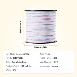 electric fence tape, 1640ft 500m polytape fencing hot wire, 3/4" width 6 stainless steel strands for reliable conductivity, uv & rust resistance, portable polywire for horse cattle livestock