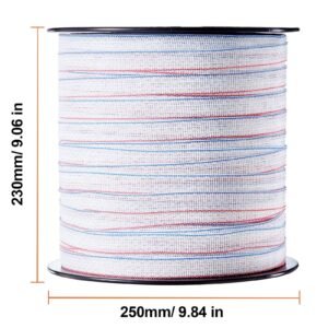 electric fence tape, 1640ft 500m polytape fencing hot wire, 3/4" width 6 stainless steel strands for reliable conductivity, uv & rust resistance, portable polywire for horse cattle livestock