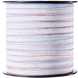 electric fence tape, 1640ft 500m polytape fencing hot wire, 3/4" width 6 stainless steel strands for reliable conductivity, uv & rust resistance, portable polywire for horse cattle livestock