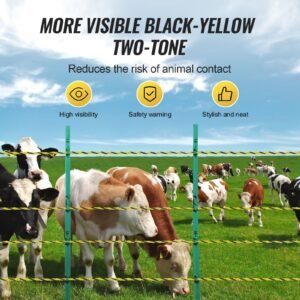 electric fence wire, 3366ft 1026m portable polywire, 1/8" diameter 6 stainless steel strands for reliable conductivity and uv, rust resistance, fencing rope line for horse, cattle, livestock