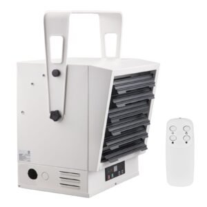 Electric Garage Heater, 10000-Watt Digital Fan-Forced Wall/Ceiling Mount Shop Heater, with Remote Control Overheat Protection, Hardwired Heater with 9-Hour Timer, Ideal for Workshop, ETL Listed