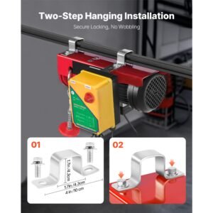 electric hoist, 1320 lbs lifting capacity, 1150w 110v electric steel wire winch with wireless remote control, 40ft single cable lifting height & pure copper motor, for garage warehouse factory