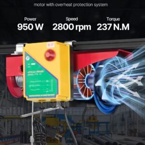 electric hoist, 1760 lbs 120v electric winch with 328 ft wireless remote control, 40 ft single cable lifting height, single/double slings, emergency stop, lift hoist for garage warehouse factory