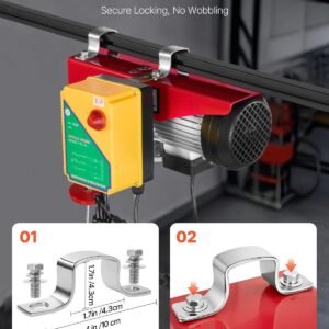electric hoist, 1760 lbs 120v electric winch with 328 ft wireless remote control, 40 ft single cable lifting height, single/double slings, emergency stop, lift hoist for garage warehouse factory