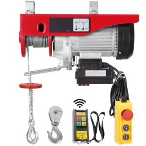 electric hoist crane winch 1320 lbs 328 ft wireless & 14 ft wired remote