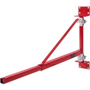 electric hoist support arm, 660 lbs max load capacity, electric hoist holder swing arm with pole, steel hoist frame, 180° swivel scaffold hoist lifting arm, winch hoist arm for workshop, garage