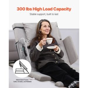 electric lifting backrest for bed, 300 lbs capacity, 4 68° adjustable lifting bed backrest, with guardrail armrest & storage pouch, machine washable, for pregnant women elderly patient handicap