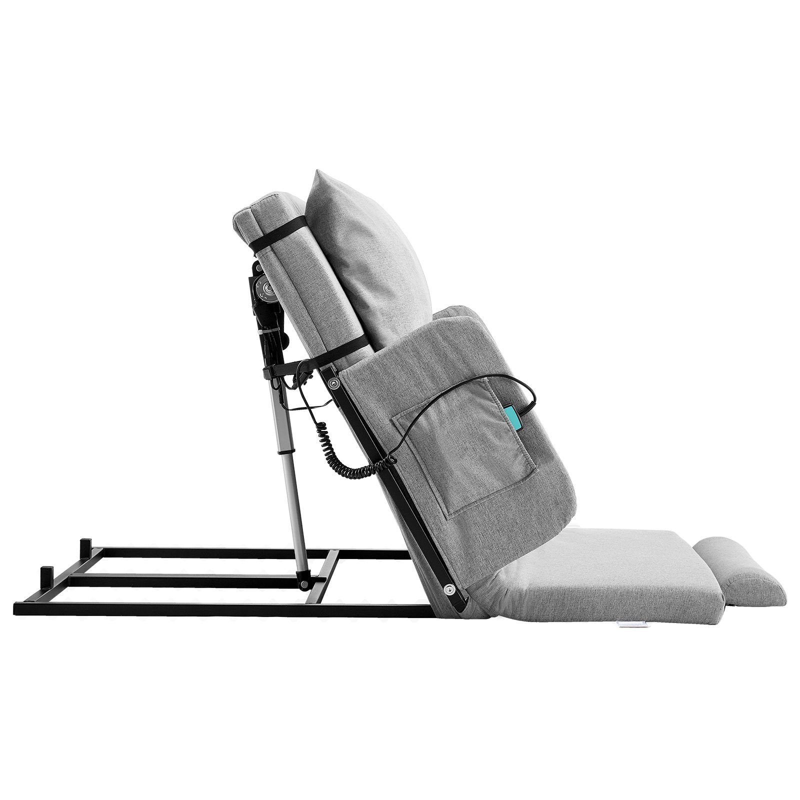 electric lifting backrest for bed, 300 lbs capacity, 4 68° adjustable lifting bed backrest, with guardrail armrest & storage pouch, machine washable, for pregnant women elderly patient handicap