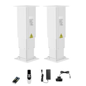 Electric Lifting Column System, 260 lbs Lift Table, 14.2-31.1 in Height Range, Three-stage Adjustable Desk Column, Telescopic Table Leg, Comes with Power-Supply Option to Control up/Down Motion