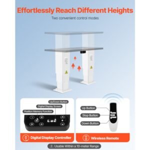 electric lifting column system, 260 lbs lift table, 14.2 31.1 in height range, three stage adjustable desk column, telescopic table leg, comes with power supply option to control up/down motion