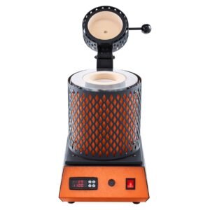 electric melting furnace, 1350w electric metal smelter foundry, 2102 f/1150 c metal smelting machine with 3kg ceramic crucible, gold smelting kit for jewelry making, metal bars, metal components