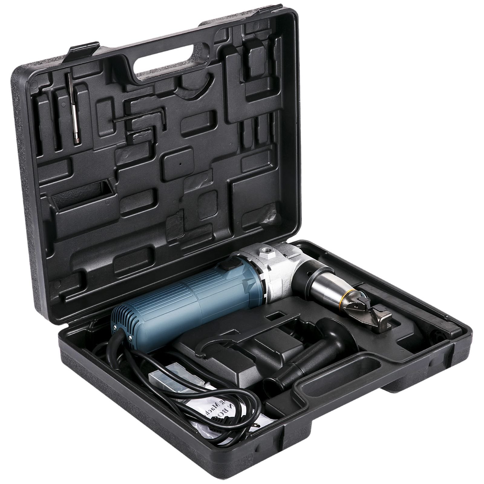 electric metal nibbler 625w nibbler metal cutter 1000rpm high speed rotor 0.16in/4mm metal nibbler 110v w replaced blades storage case sheet metal nibbler for cutting stainless steel, aluminium